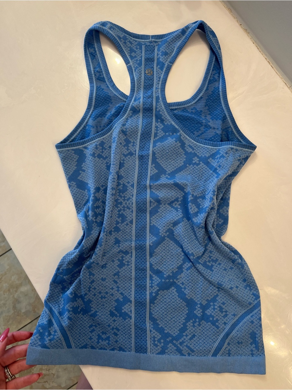 lululemon Blue Patterned Racerback Tank - Picture 3 of 6